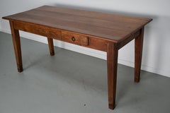 Early 20th Century French Rustic Fruitwood Farmhouse Dining Table