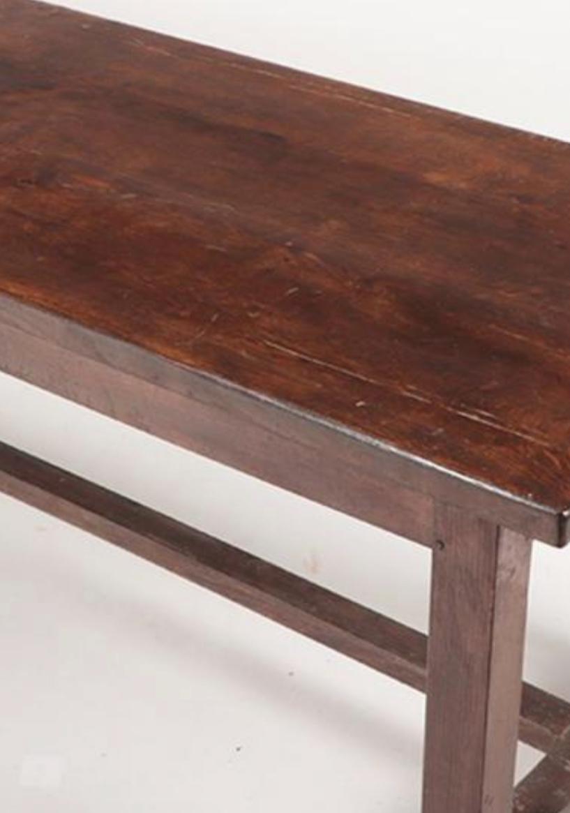 Wood Early 20th Century French Rustic Rectilinear Farm Table