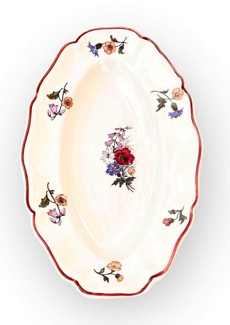 French Provincial Faience Dinnerware Set, 21 Pieces, Agreste