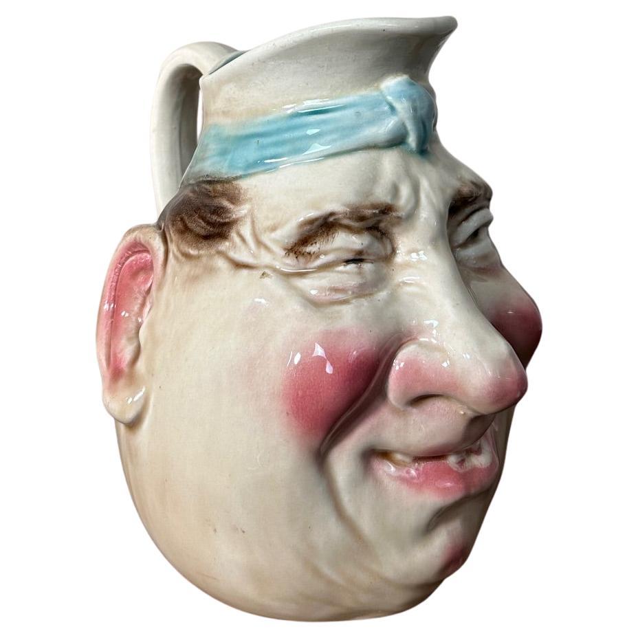 Early 20th century French Sarreguemines Earthenware Pitcher, 1900s