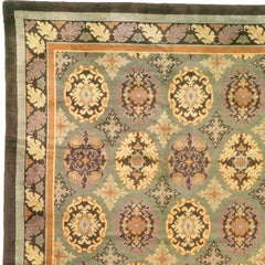 Early 20th Century French Green and Red Savonnerie Rug