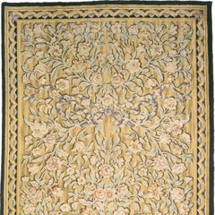 Early 20th Century Camel Color French Floral Savonnerie Rug