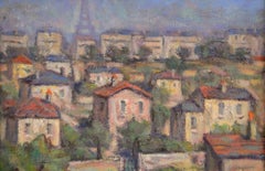 Outskirts of Paris - Early 20th Century Antique French Impressionist Painting