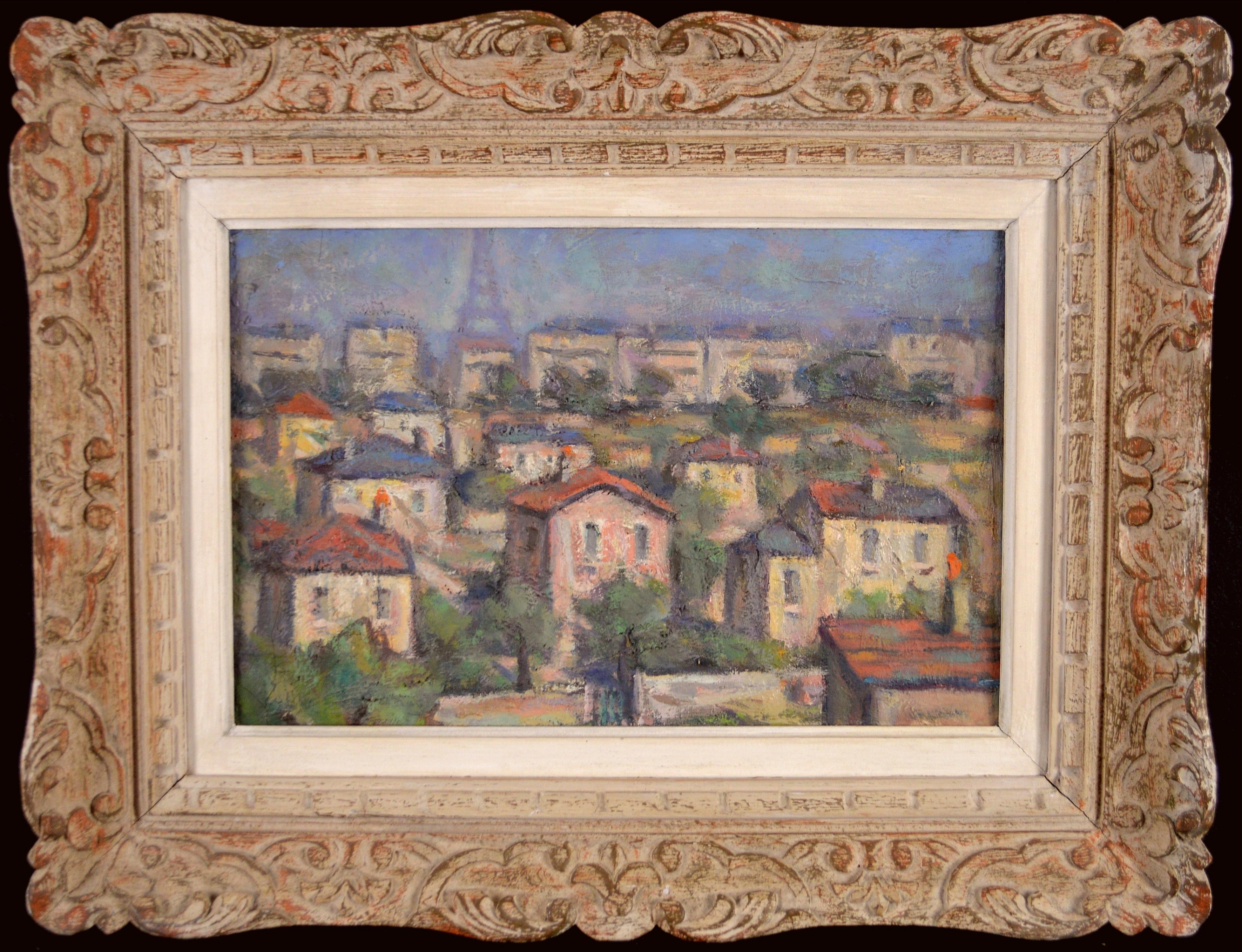 Les faubourgs de Paris - Peinture impressionniste française ancienne du début du 20e siècle