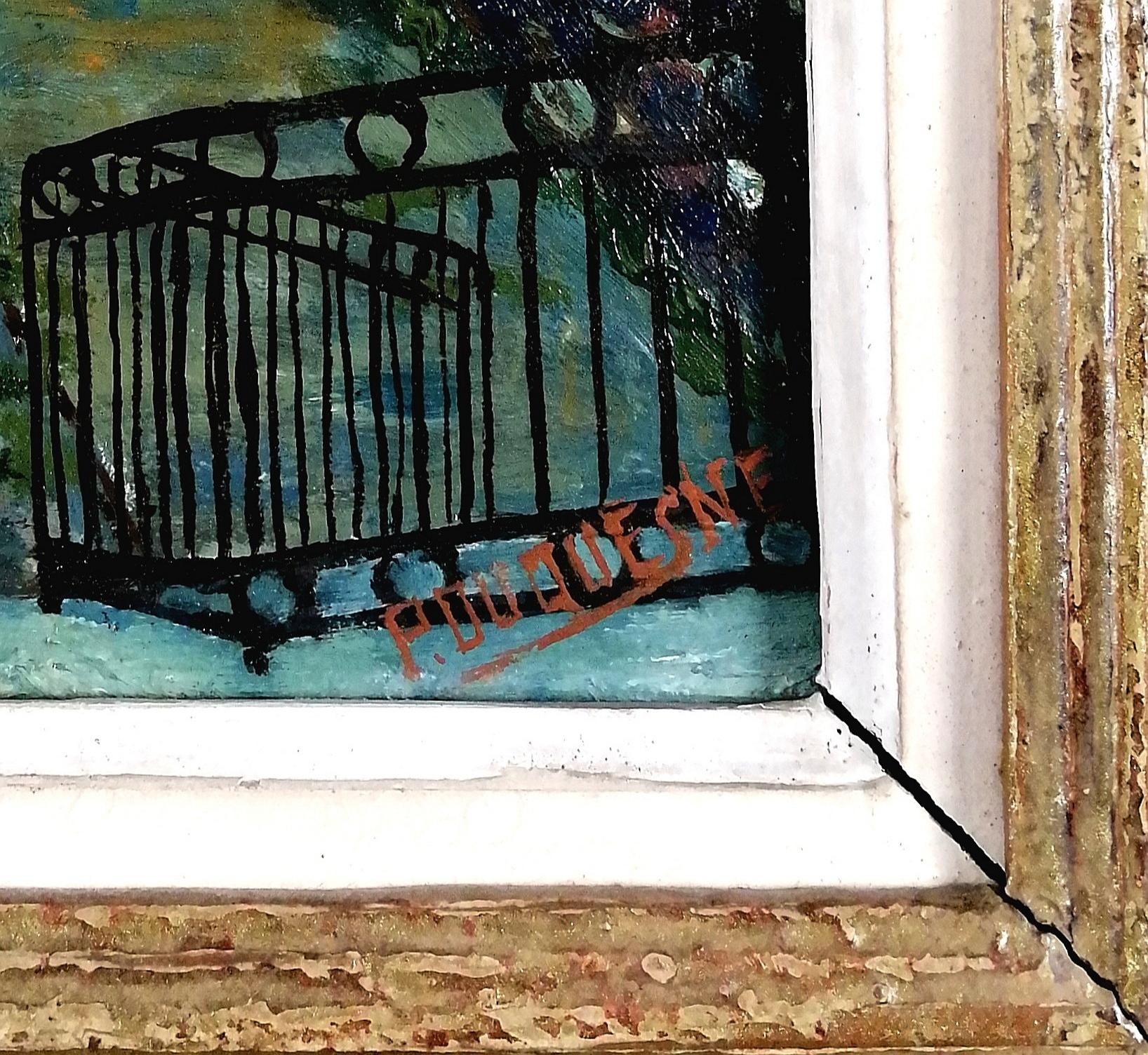 Montmartre - Pintura al óleo callejera impresionista francesa de París de principios del siglo XX en venta 2
