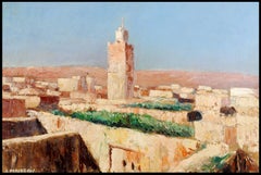 North African Town - Early 20th Century Antique French Landscape Painting