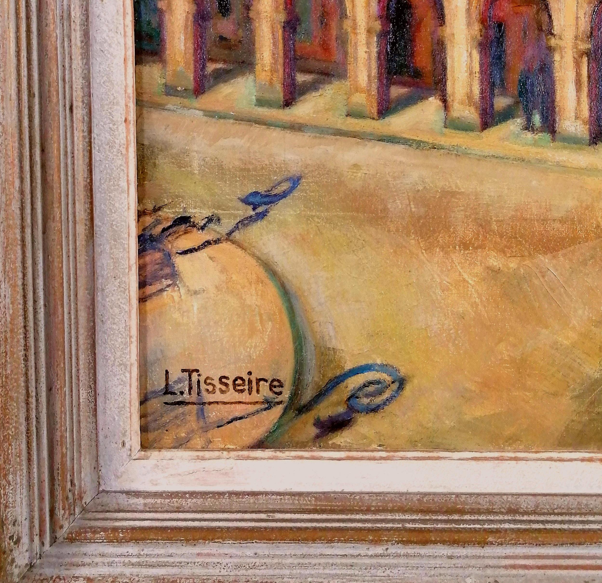 Place des Vosges, Paris - Large Early 20th Century French Square Oil Painting For Sale 3