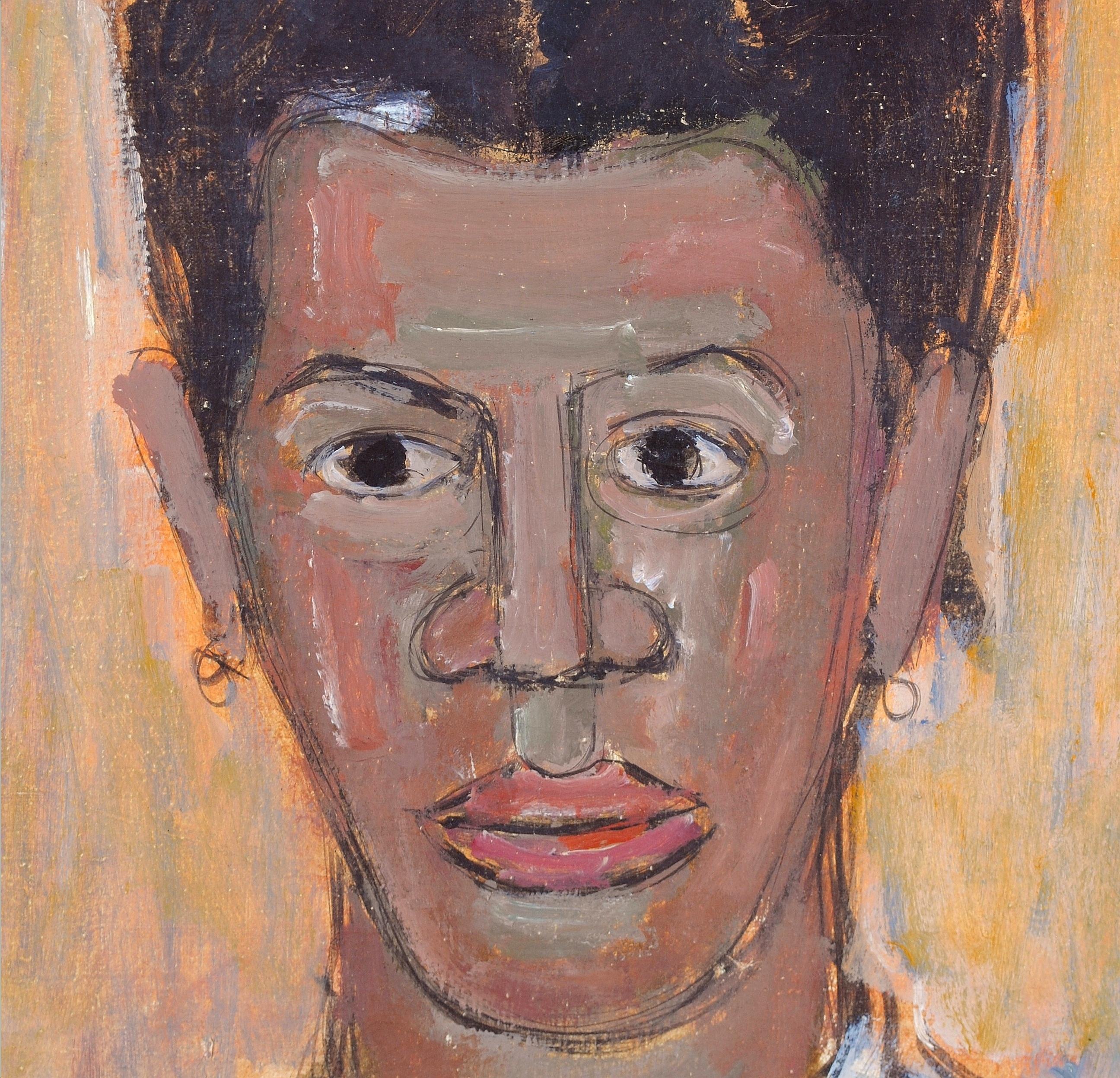 Portrait of a Black Man - Early 20th Century French Expressionist Oil Painting 1