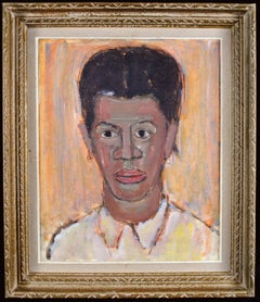 Portrait of a Black Man - Early 20th Century French Expressionist Oil Painting