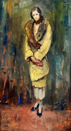 Portrait of a Lady - Antque French Expressionist Ecole de Paris Oil Painting