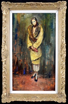 Portrait of a Lady - Antque French Expressionist Ecole de Paris Oil Painting
