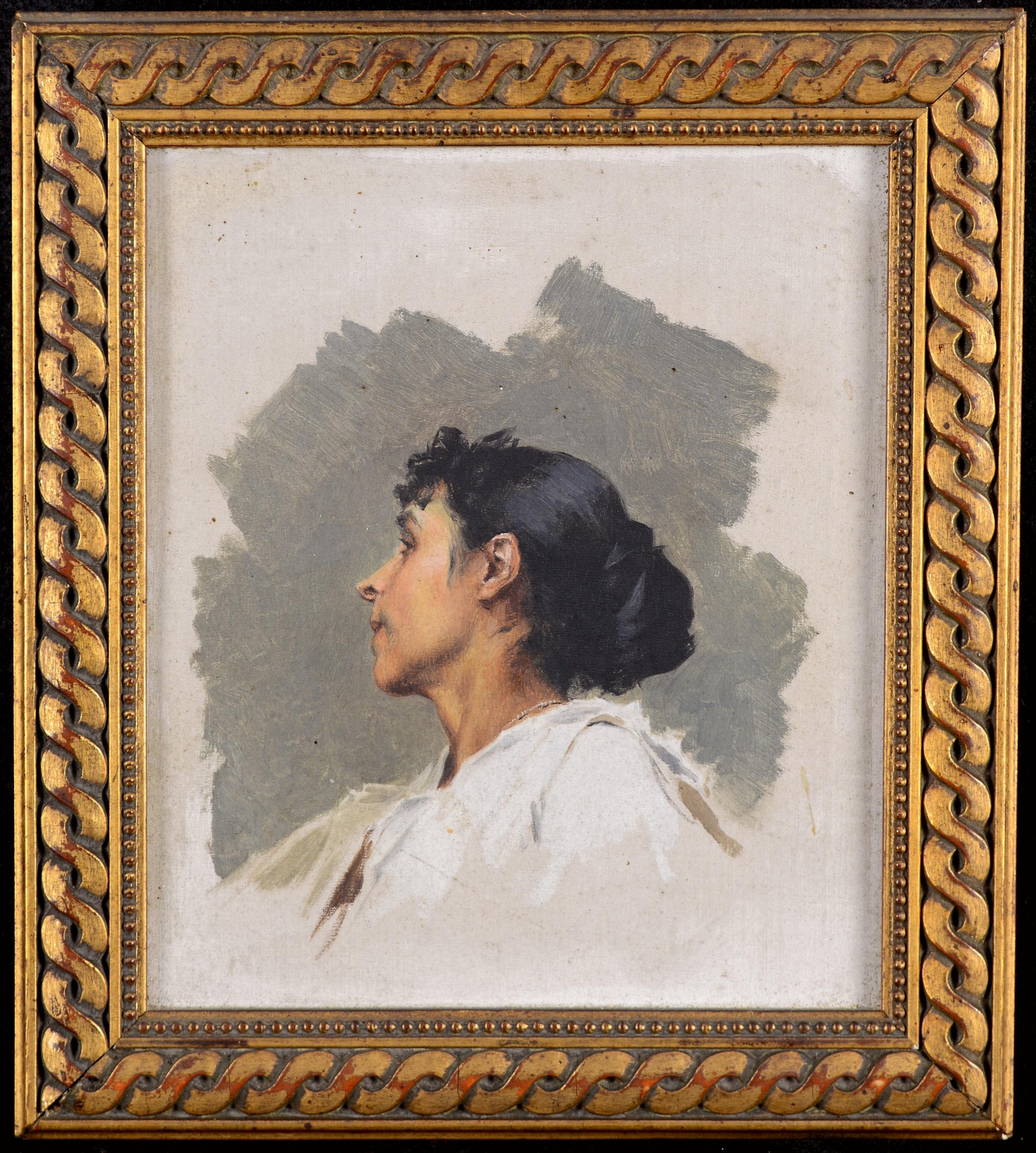 Portrait of an Indian Lady - Early 20thC Antique French Impressionist Painting