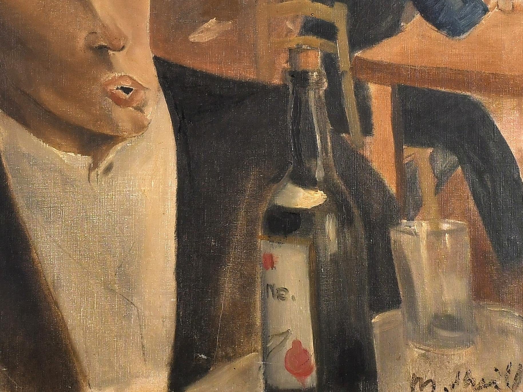 * Nessun dazio all'importazione negli Stati Uniti per questo articolo.

Un superbo olio su tela francese post-impressionista degli anni '30 che raffigura un bevitore in un bar affollato.

Opera di altissima qualità, firmata in modo indistinto in