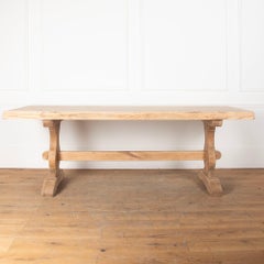 Early 20th Century French Scrubbed Oak Refectory Table