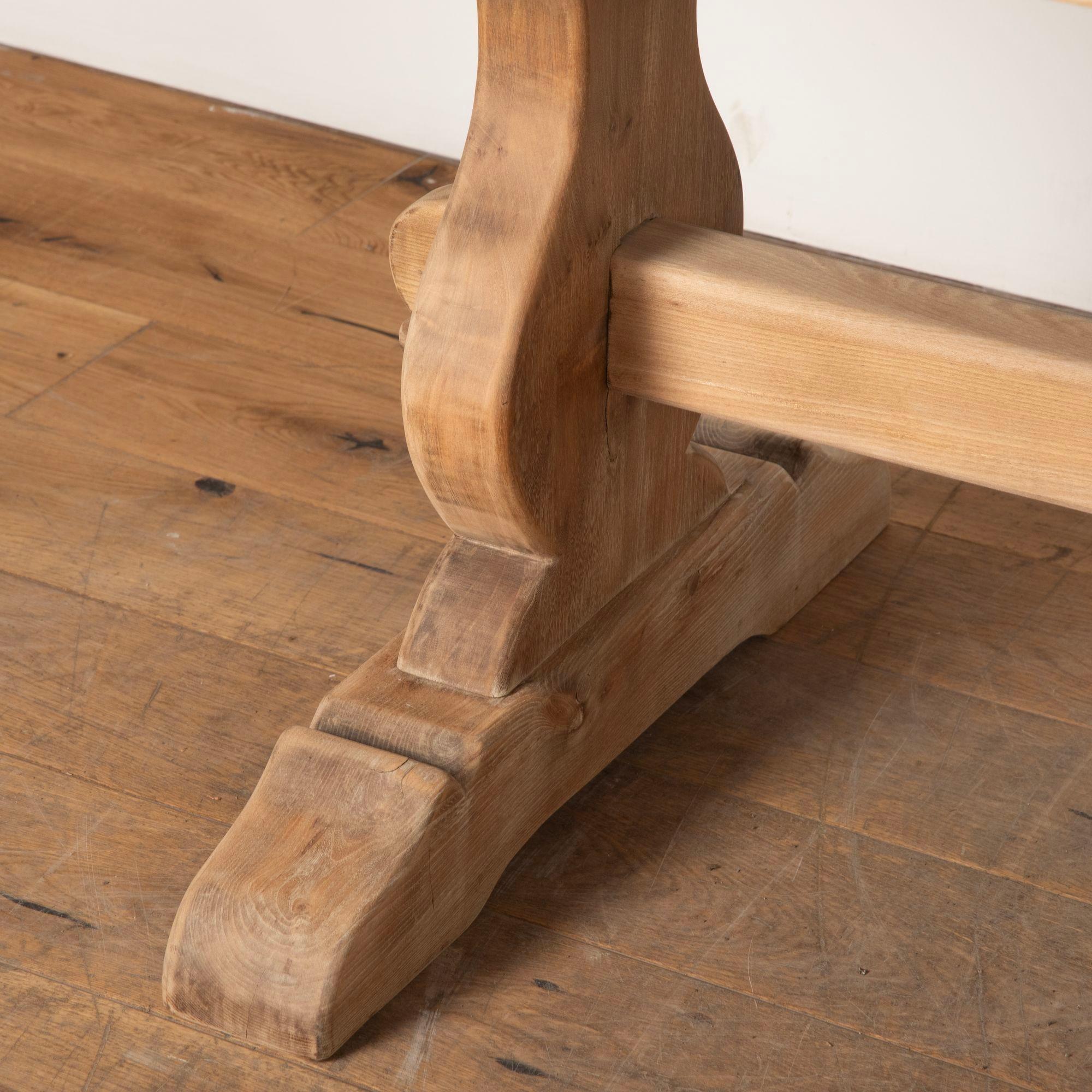 Early 20th Century French Scrubbed Oak Refectory Table 2