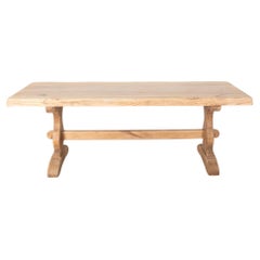 Early 20th Century French Scrubbed Oak Refectory Table