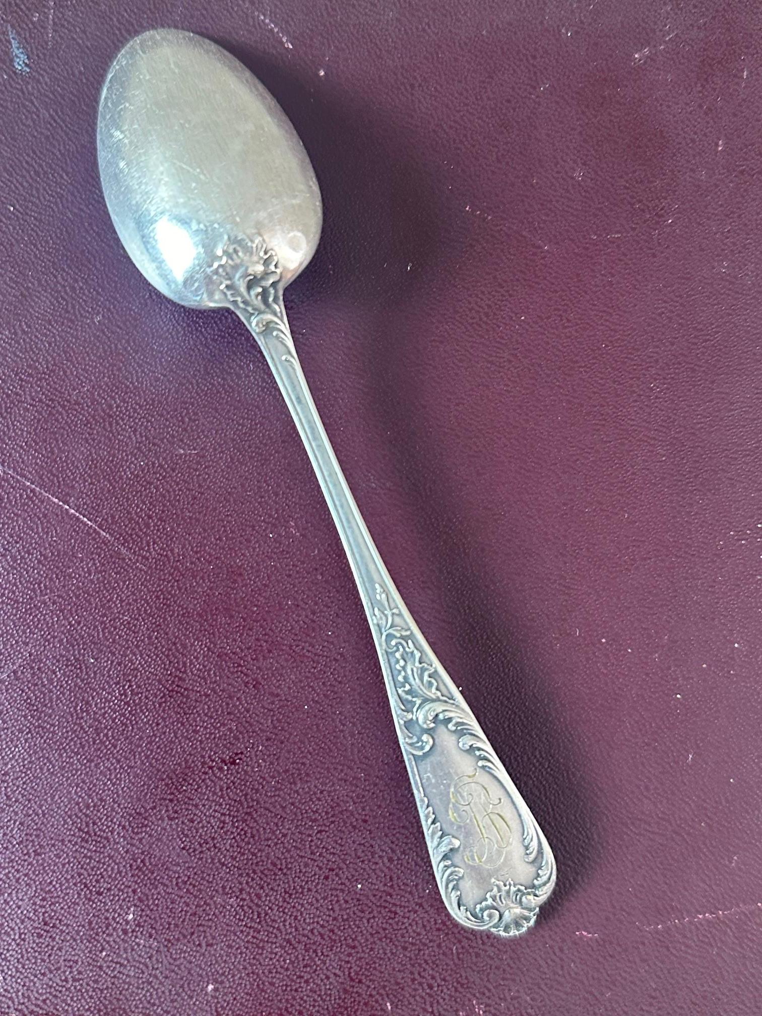 Set di 12 cucchiai d'argento placcati dell'inizio del XX secolo in Francia, 1900 in vendita 1