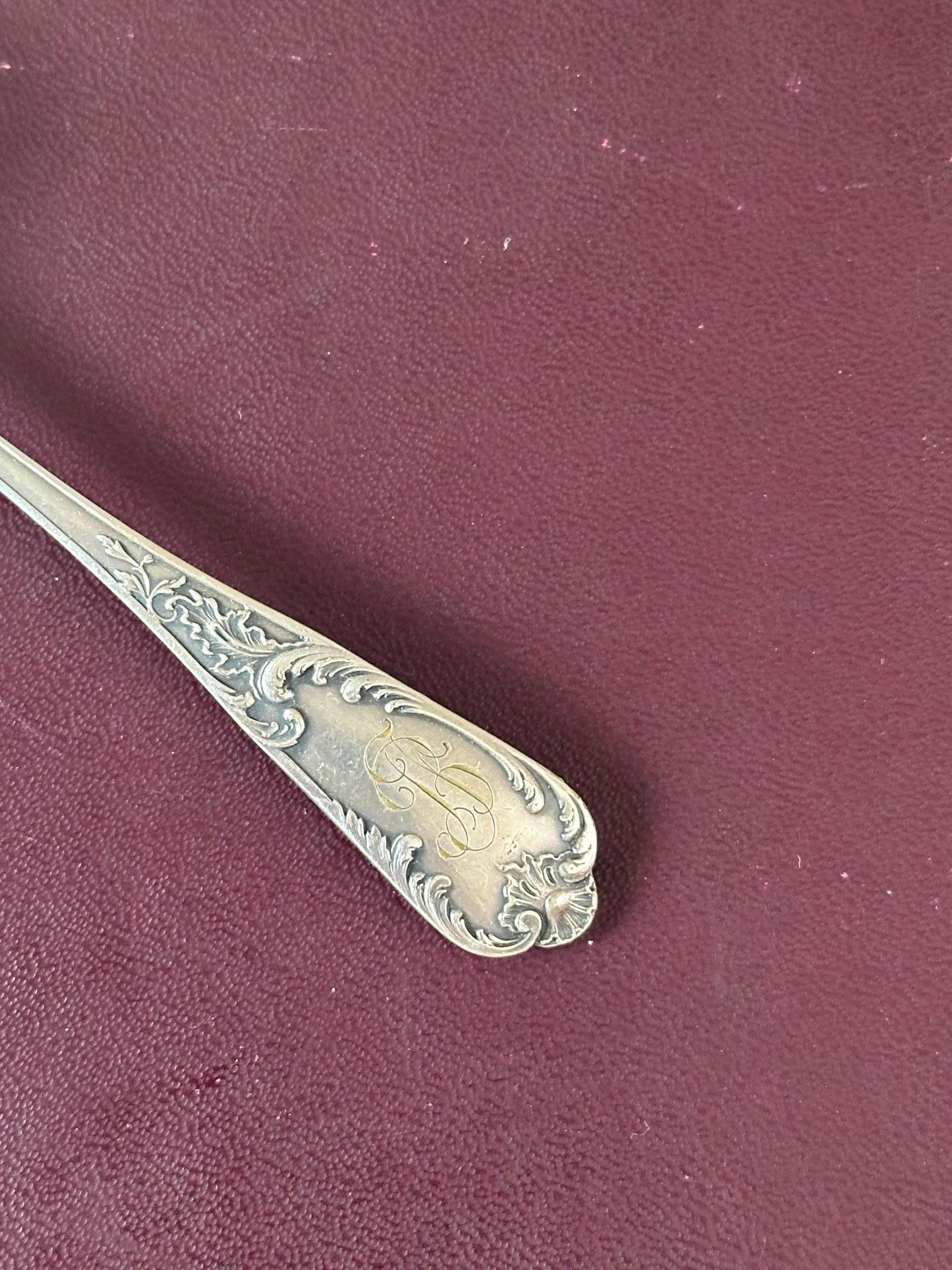 Set di 12 cucchiai d'argento placcati dell'inizio del XX secolo in Francia, 1900 in vendita 2