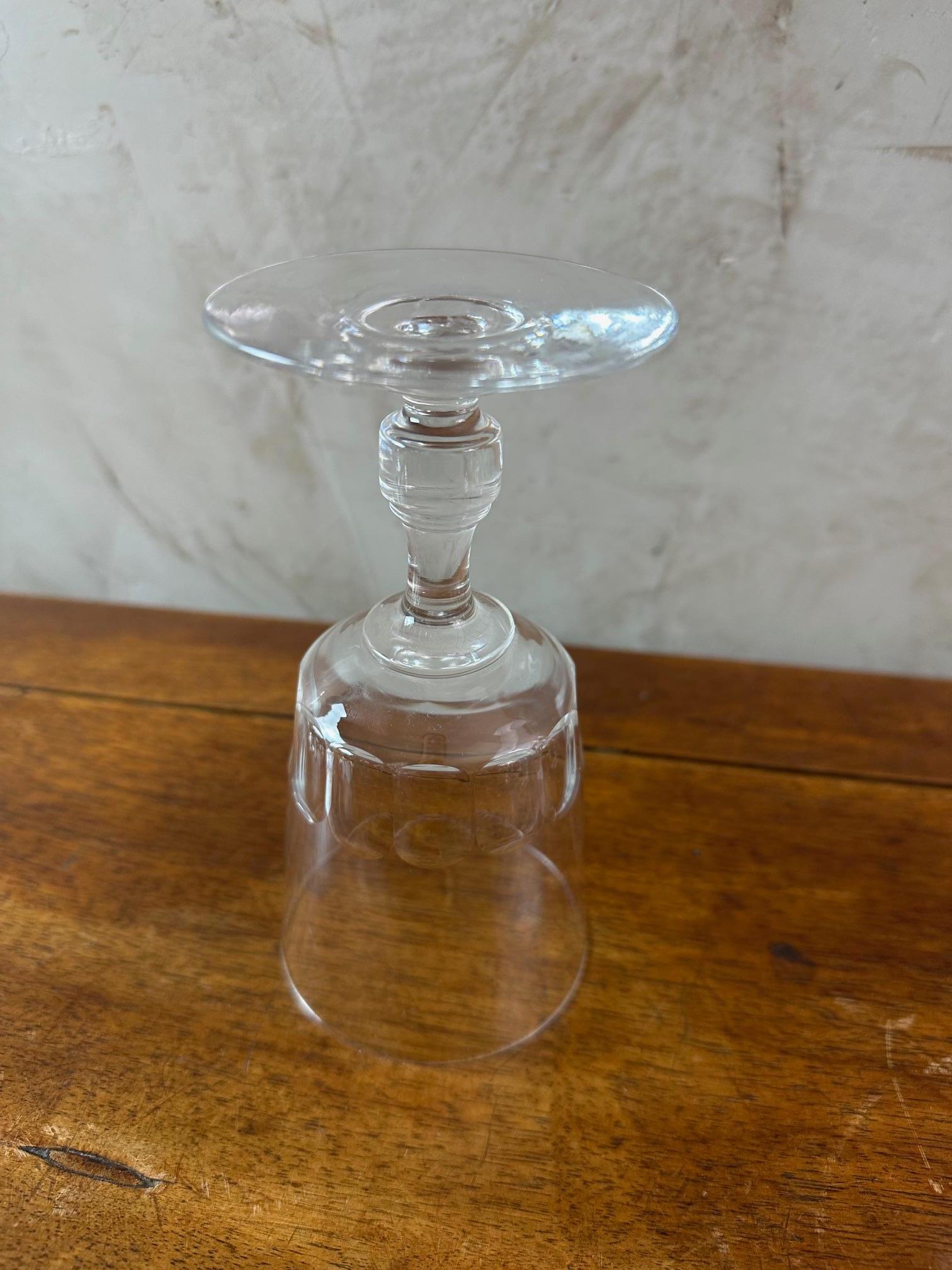 Juego francés de 8 copas de cristal para vino de principios del siglo XX, 1900 5