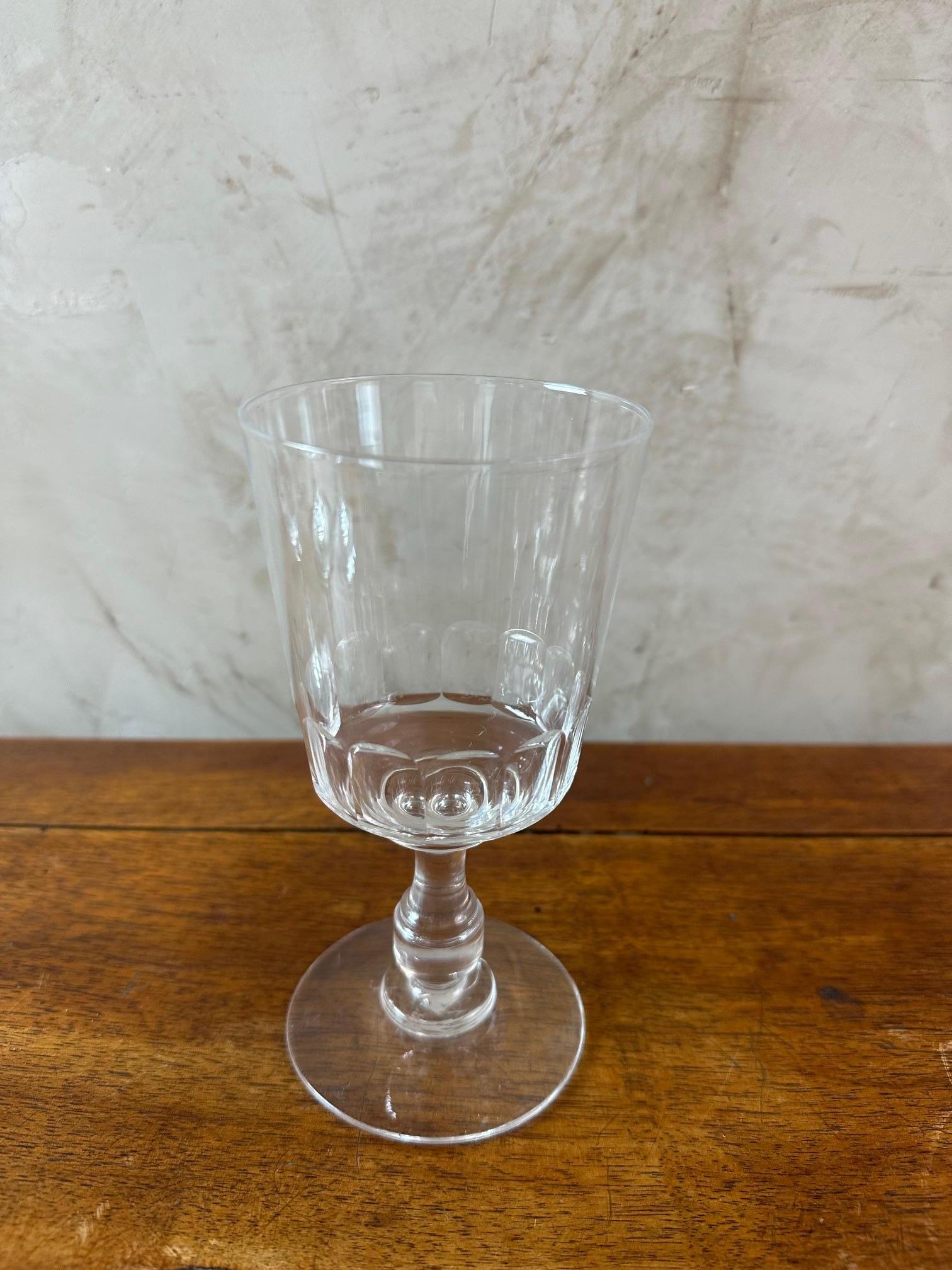 Juego francés de 8 copas de cristal para vino de principios del siglo XX, 1900 2