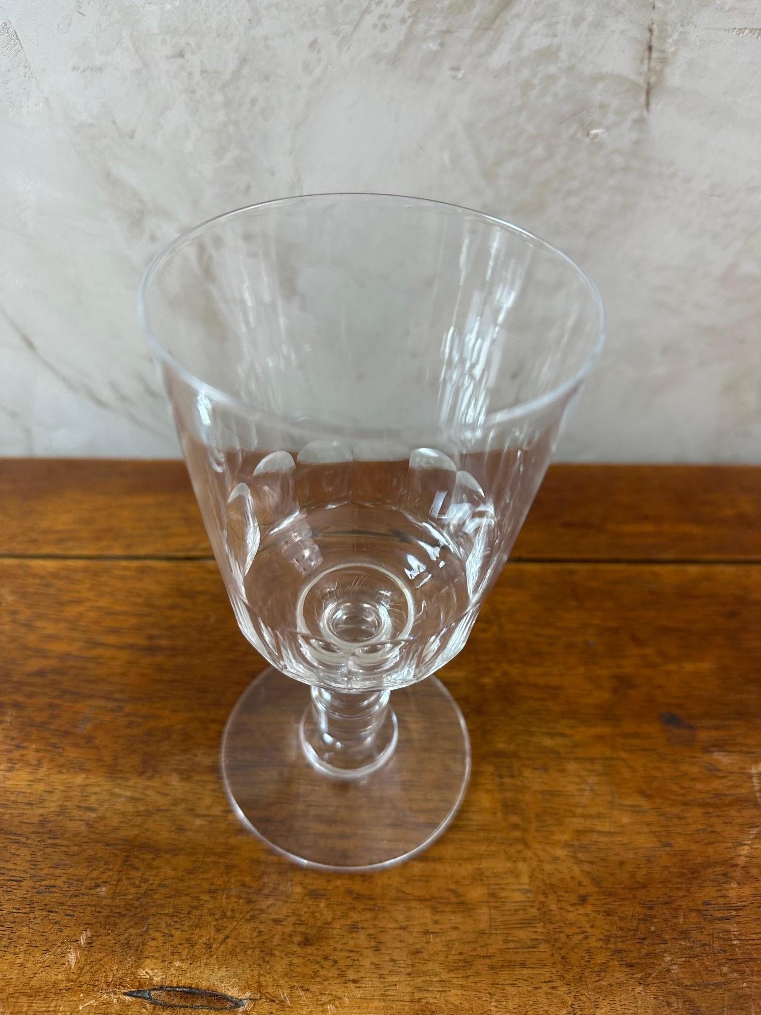 Juego francés de 8 copas de cristal para vino de principios del siglo XX, 1900 3