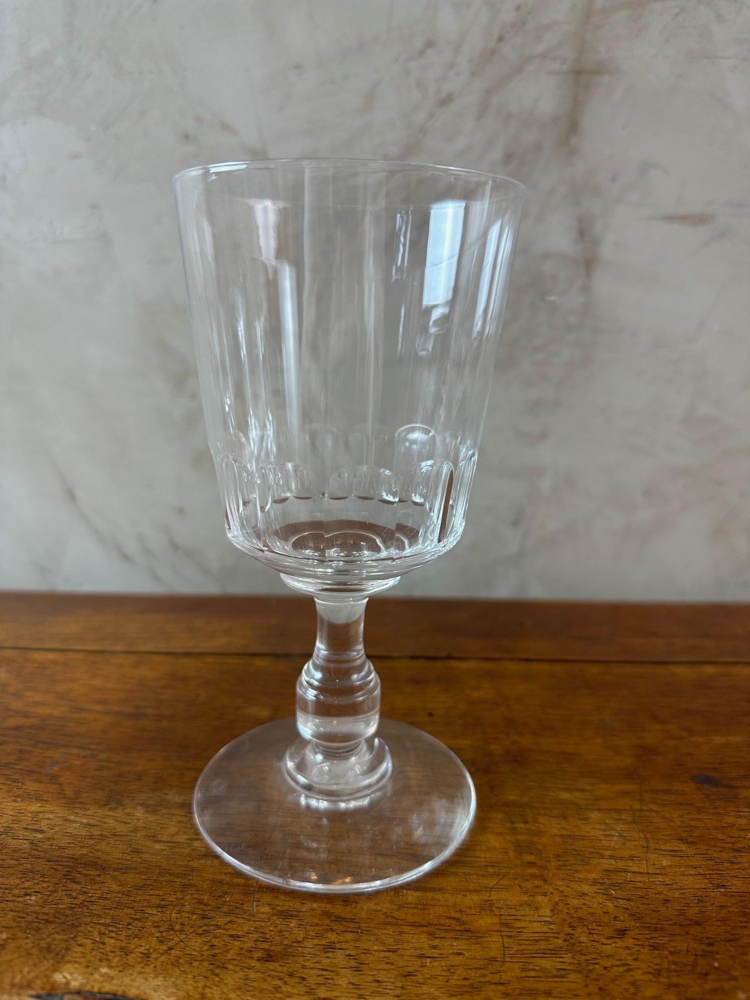 Juego francés de 8 copas de cristal para vino de principios del siglo XX, 1900 4