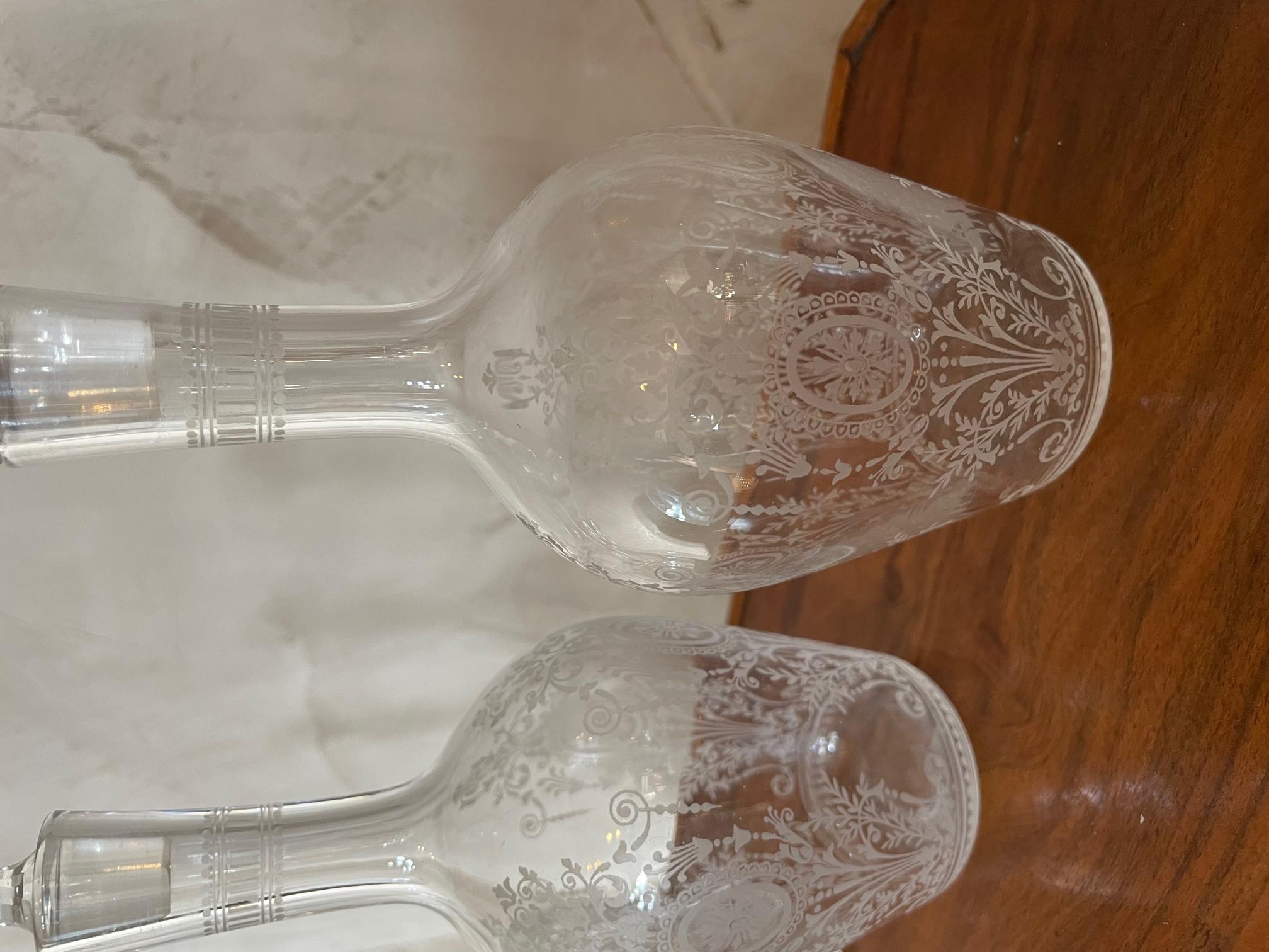 Early 20th century French Set of Four Crystal Carafes, 1900s 2