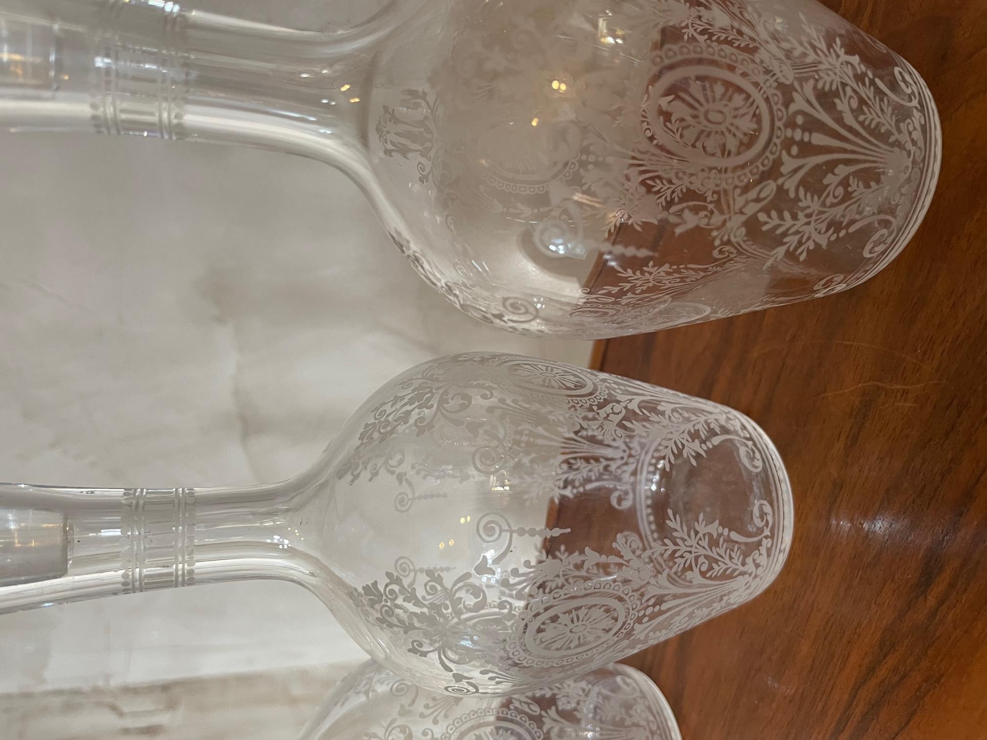Early 20th century French Set of Four Crystal Carafes, 1900s 3