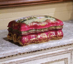 Early 20th Century French Sevres Gilt Ormolu and Porcelain Jewelry Table Box