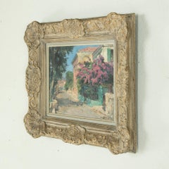 Pittura olio su tela firmata dei primi del Novecento francese con cornice Montparnasse