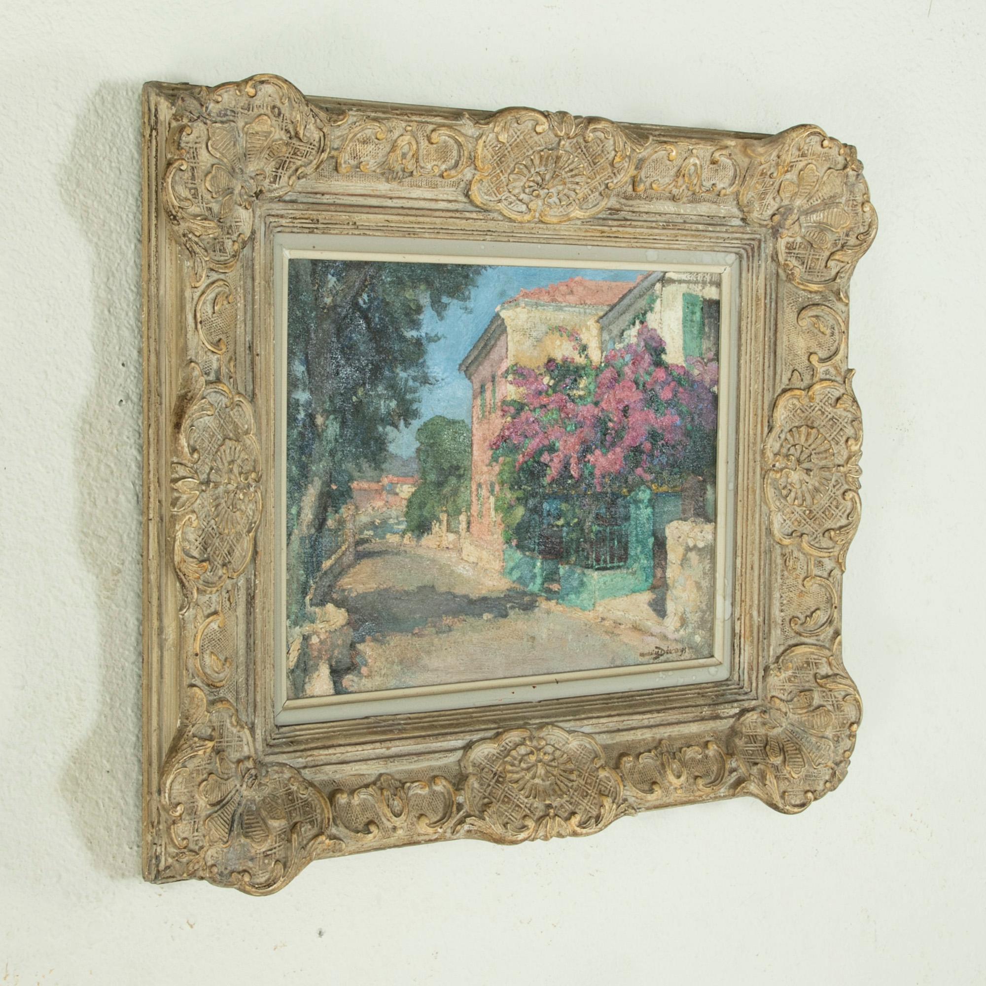 Early 20th Century French Signed Oil on Canvas Painting in Montparnasse Frame In Good Condition In Fayetteville, AR