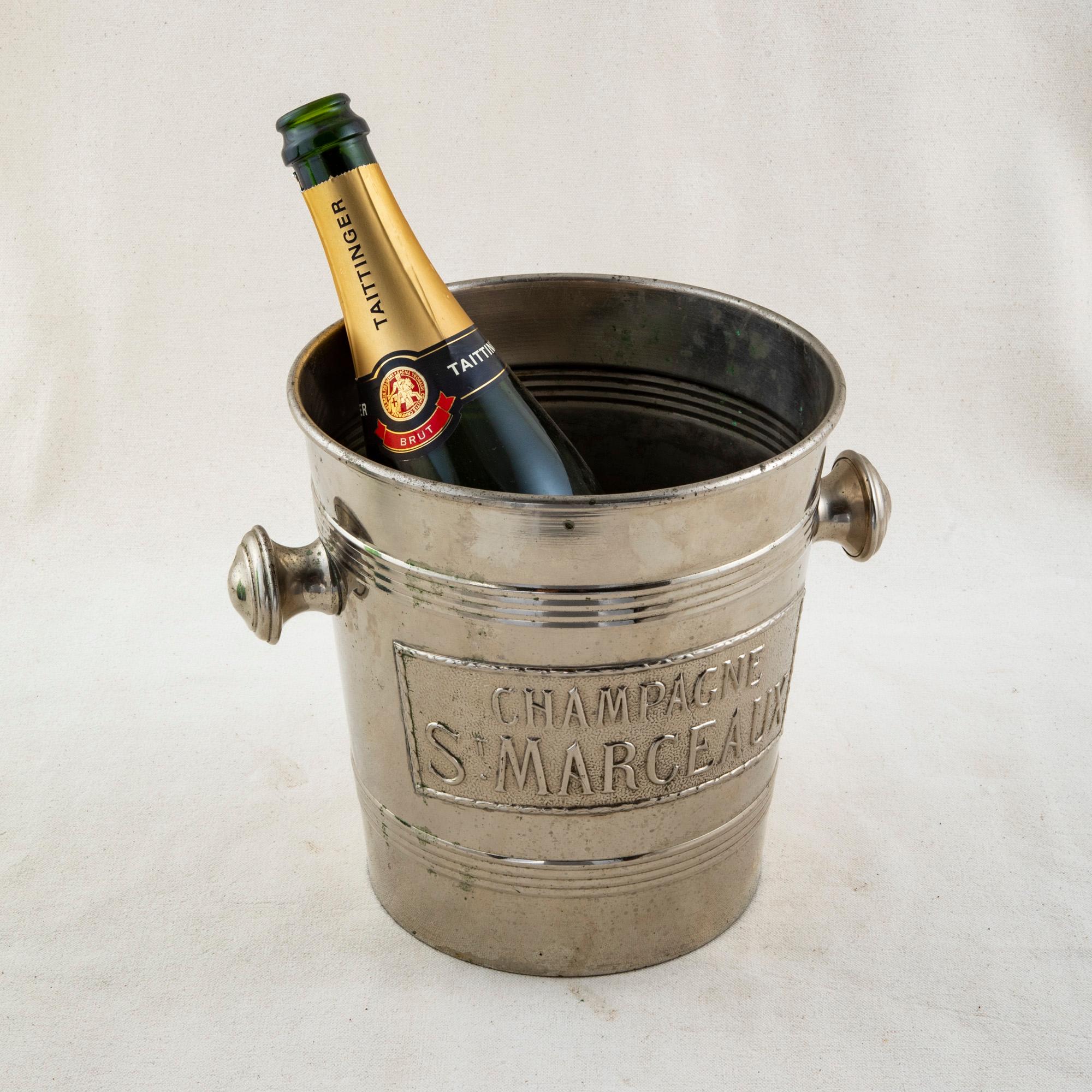 Early 20th Century French Silver Plate Champagne Bucket, Marked St. Marceaux 6