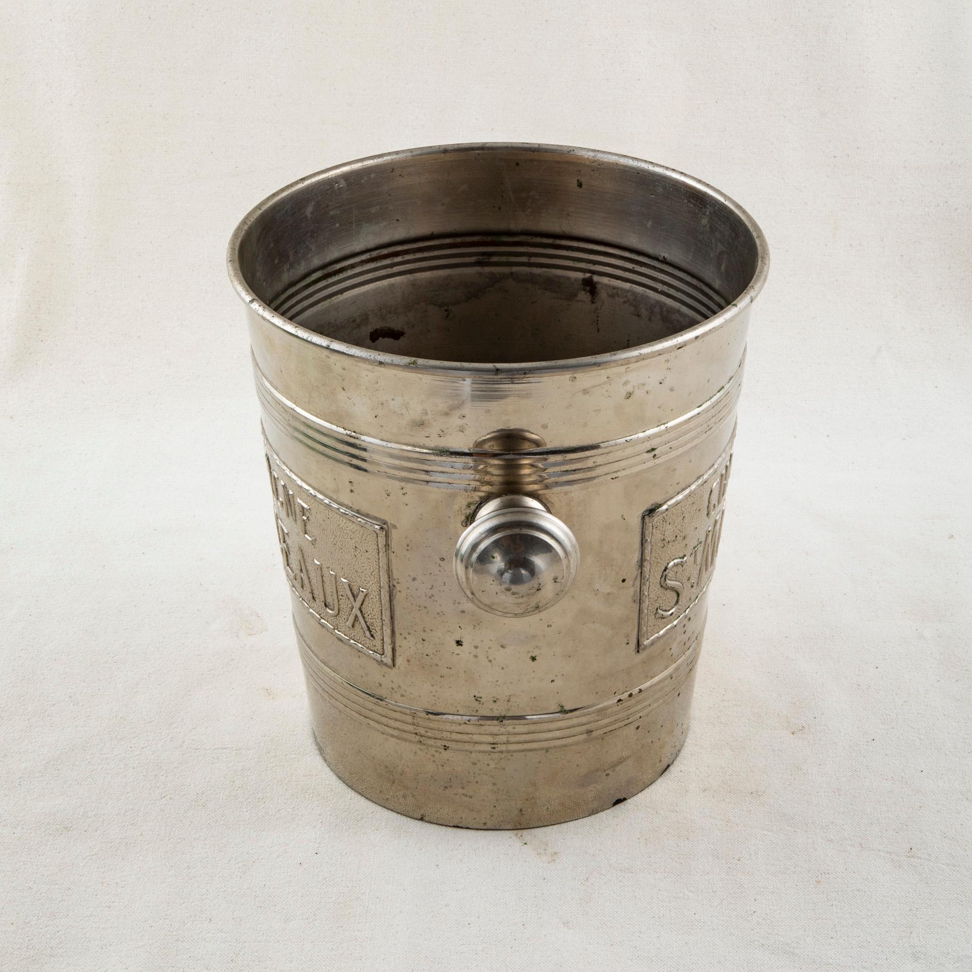 Art Deco Early 20th Century French Silver Plate Champagne Bucket, Marked St. Marceaux