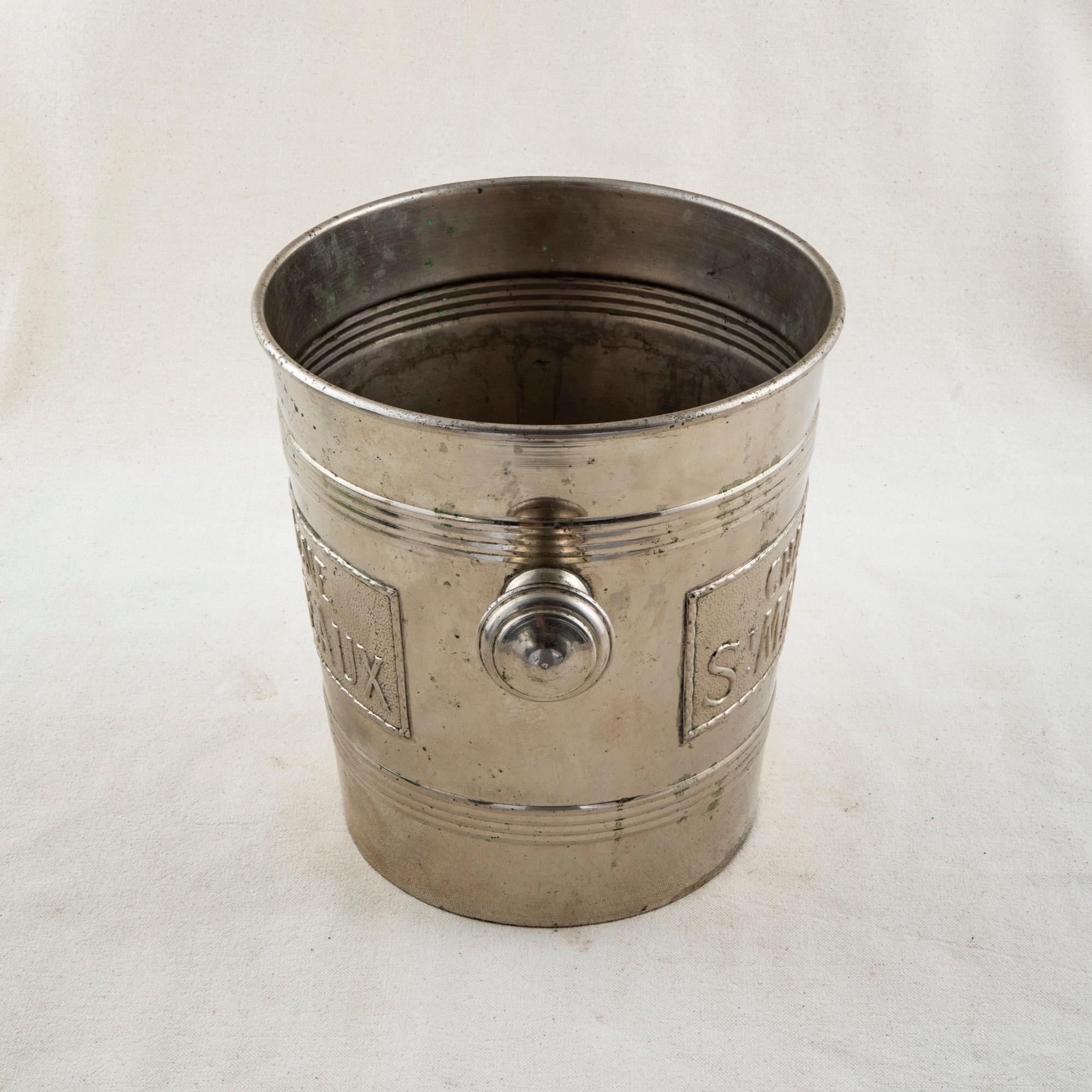 Early 20th Century French Silver Plate Champagne Bucket, Marked St. Marceaux 1