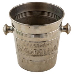 Early 20th Century French Silver Plate Champagne Bucket, Marked St. Marceaux