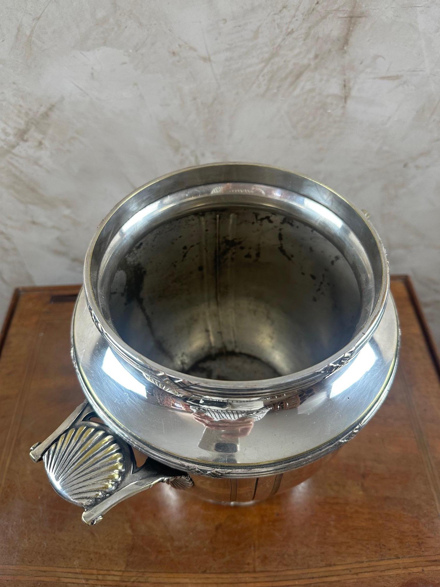 Raffreddatore per champagne in argento francese dei primi del '900 in vendita 4
