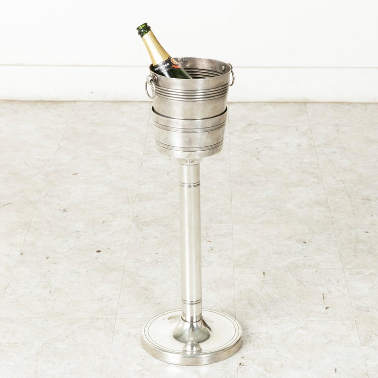 Early 20th Century French Silver Plate Champagne Stand with Champagne