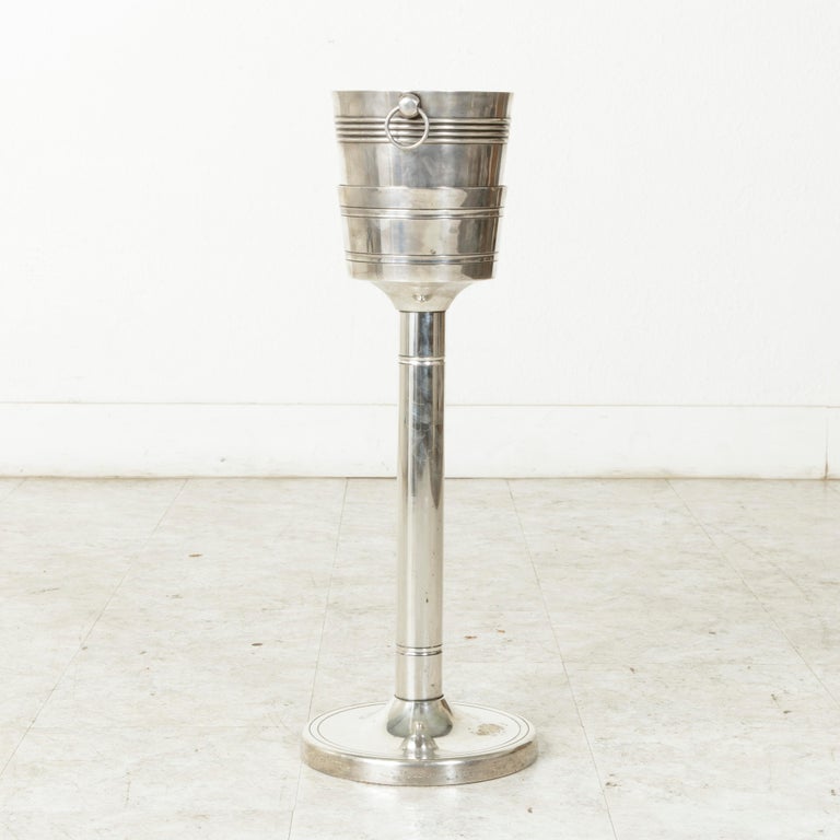 Early 20th Century French Silver Plate Champagne Stand with Champagne