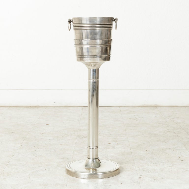 Early 20th Century French Silver Plate Champagne Stand with Champagne