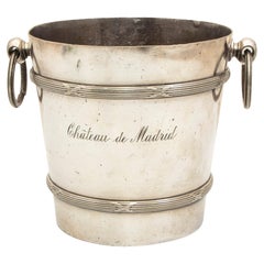 Secchio da champagne Chateau de Madrid in argento dei primi del '900