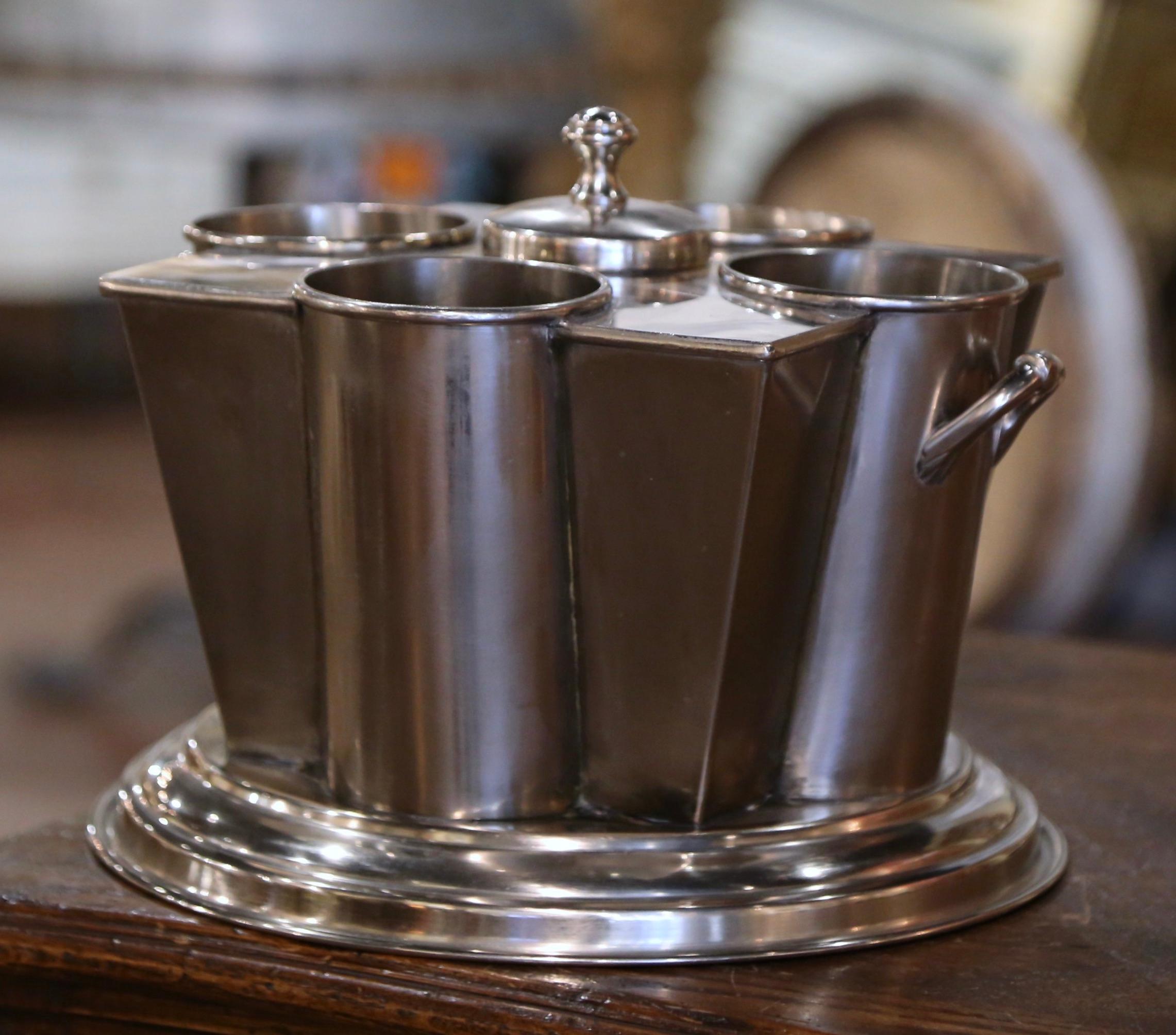 Early 20th Century French Silver Plated Four-Bottle Wine Cooler Rafraichissoir 1
