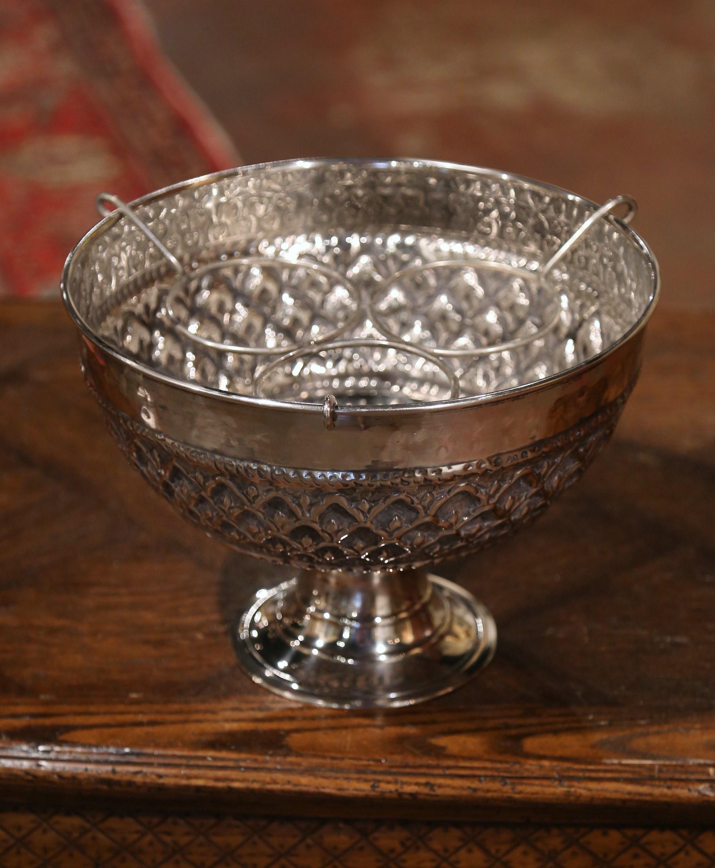 Early 20th Century French Silver Plated Repousse Champagne or Wine Cooler 6