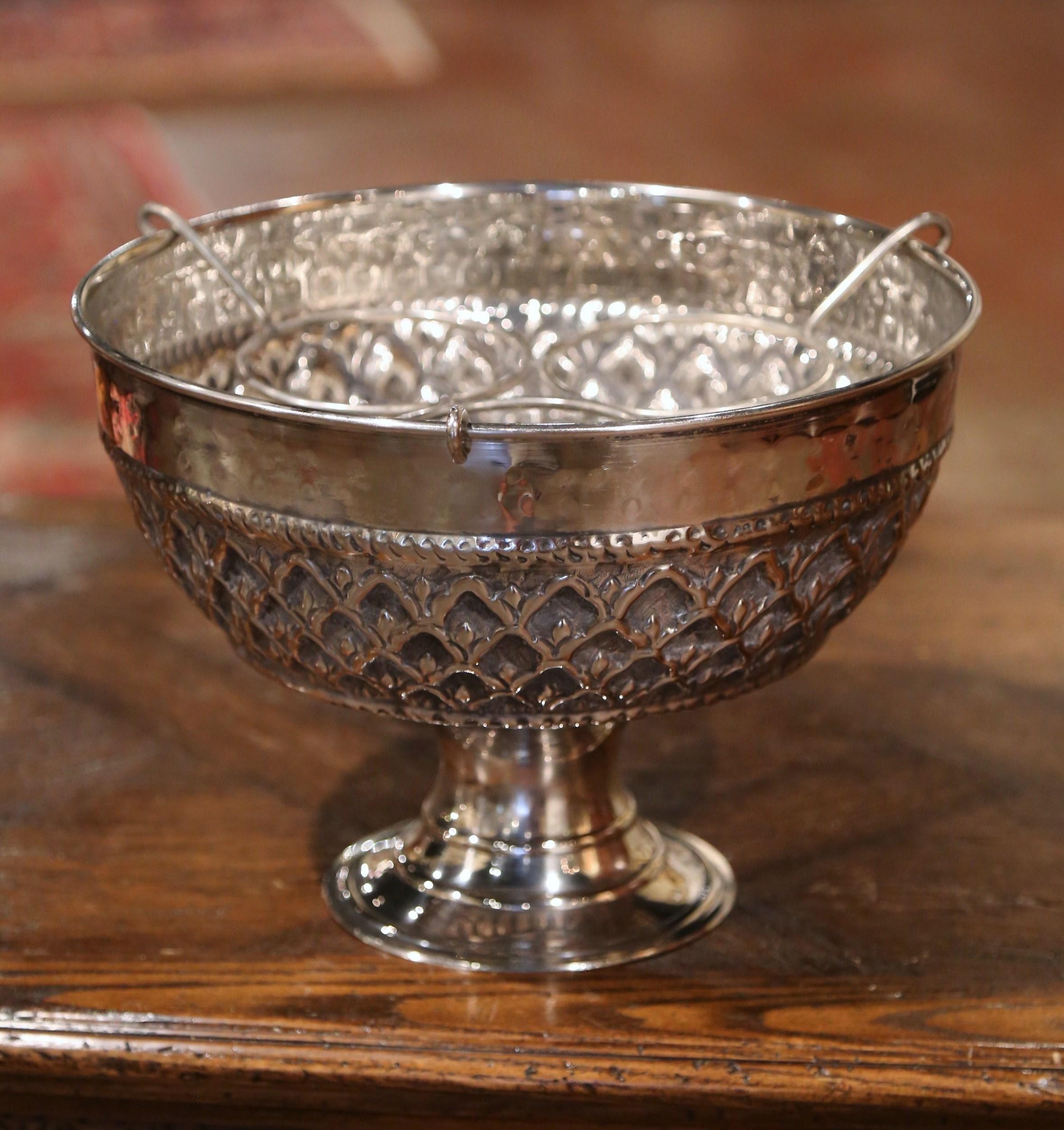 Early 20th Century French Silver Plated Repousse Champagne or Wine Cooler 1