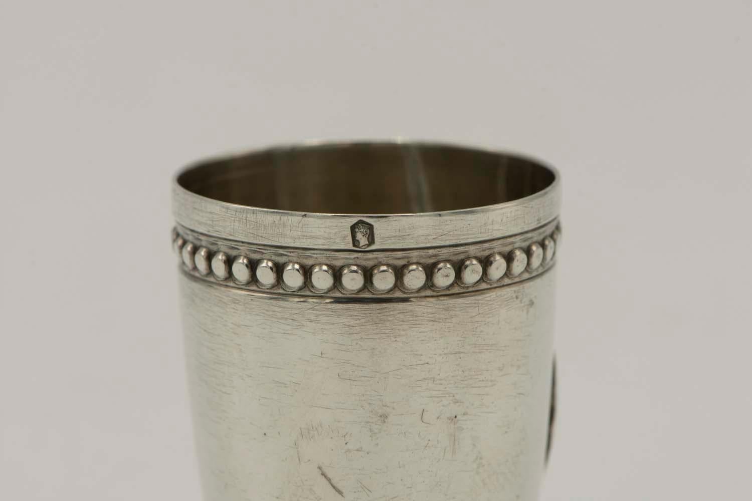 Early 20th Century French Silver Schnapps Cup For Sale 1