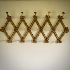 Early 20th Century French Simulated Bamboo Coat & Hat Hooks
