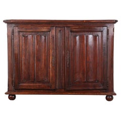 Early 20th Century French Solid Oak Linenfold Cabinet