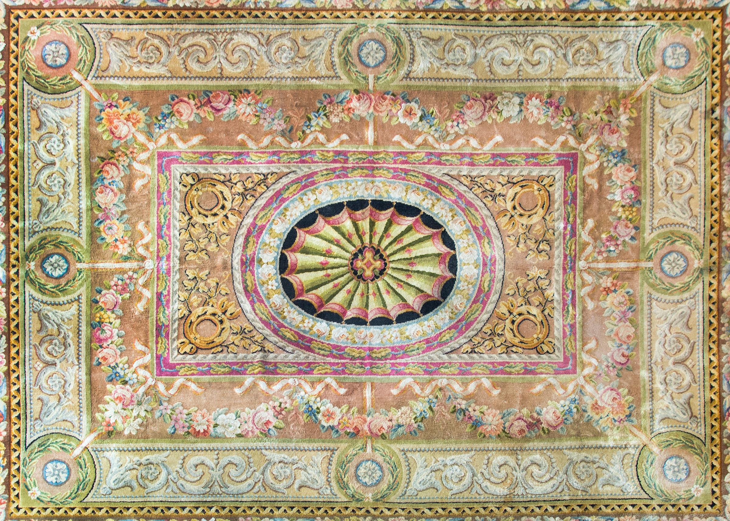 Neoclassical Early 20th Century French Sovannerie Rug For Sale