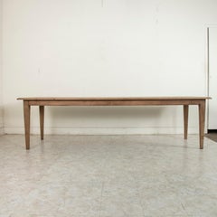 Early 20th Century French Stripped Oak Dining Table Conference Table