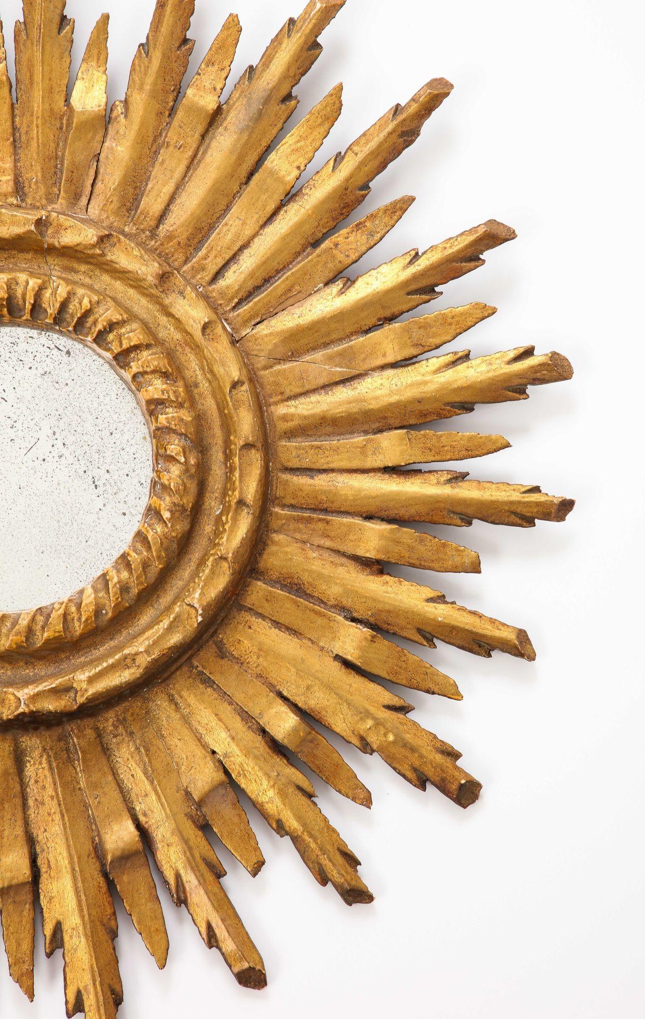 Early 20th Century French Sunburst Mirror For Sale 2