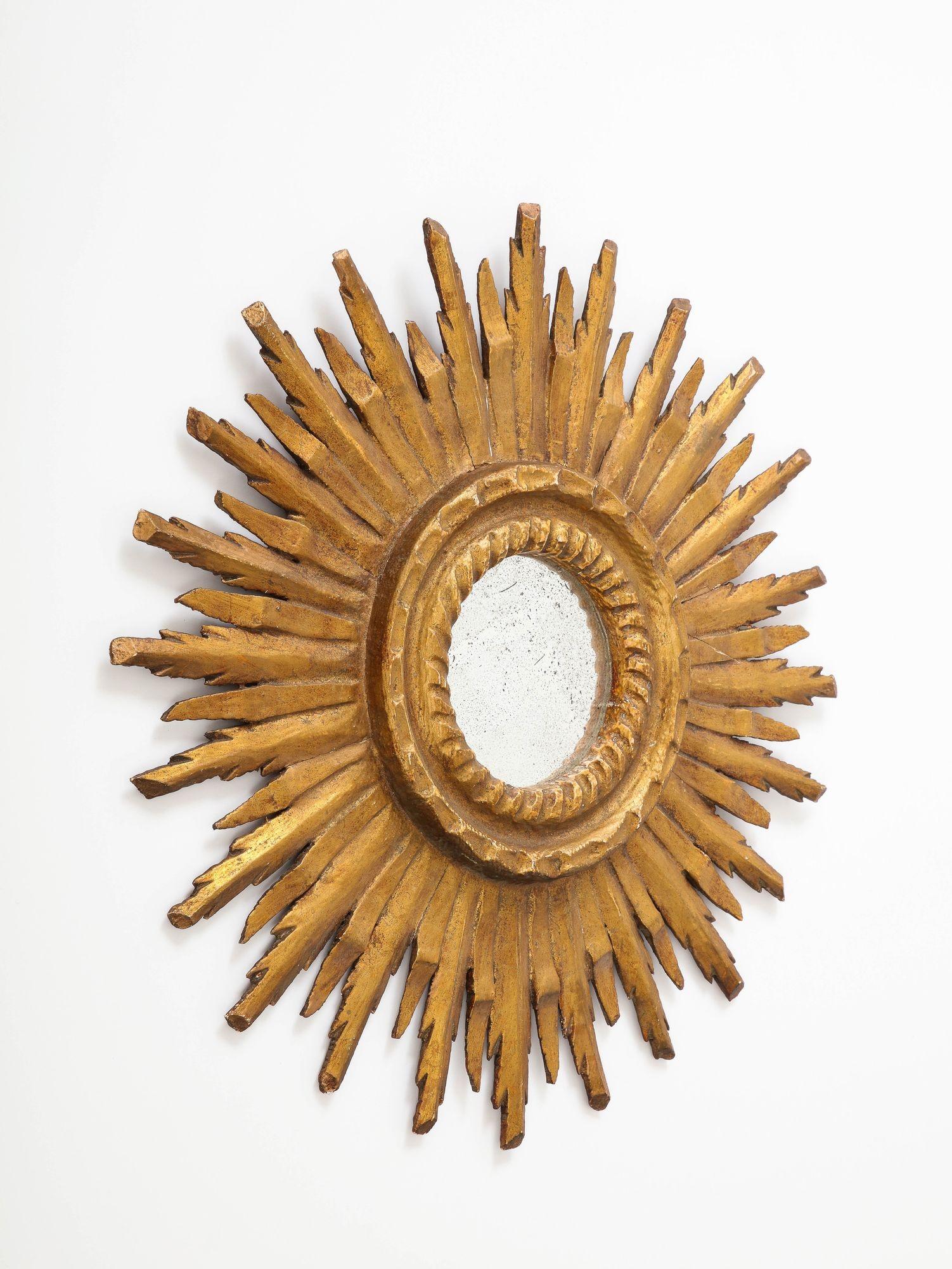 Early 20th Century French Sunburst Mirror For Sale 4